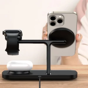 Tech-Protect QI15W-A45 3in1 belaidis įkroviklis su MagSafe for Apple Devices - juodos spalvos - Image 8