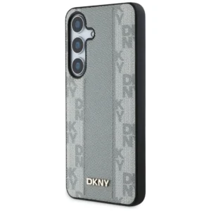 DKNY Leather Checkered Pattern MagSafe Samsung Galaxy S25 taupe - Image 2