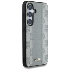 DKNY Leather Checkered Pattern MagSafe Samsung Galaxy S25 taupe - Image 4