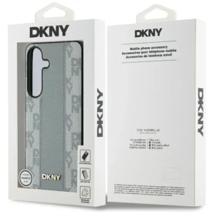 DKNY Leather Checkered Pattern MagSafe Samsung Galaxy S25 taupe - Image 8