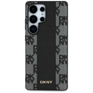 DKNY Leather Checkered Pattern MagSafe Samsung Galaxy S25 Ultra dėklas telefonui juodos spalvos - Image 3