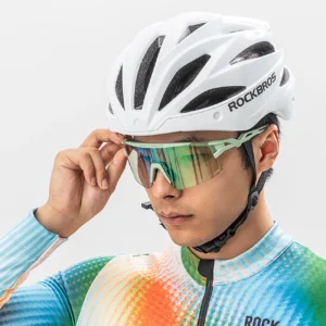 Rockbros Photochromic dviratininko akiniai su UV apsauga ir Corrective Insert - žalios spalvos - Image 4