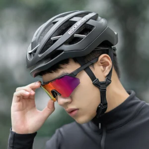 Rockbros Polarized dviratininko akiniai su UV apsauga ir Corrective Insert - pilkos spalvos - Image 3