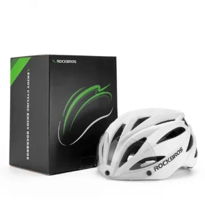 Rockbros dviratininko šalmas su Visor, Detachable UV Protective Goggles, Unisex, Matte - baltos spalvos - Image 5