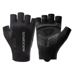 Rockbros cycling pirštinės spring/summer/autumn, short fingers, size: M - juodos spalvos