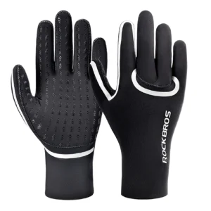Rockbros full waterproof cycling pirštinės, size: S/M - juodos spalvos