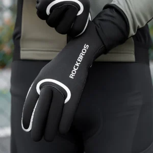 Rockbros full waterproof cycling pirštinės, size: XXL - juodos spalvos - Image 5