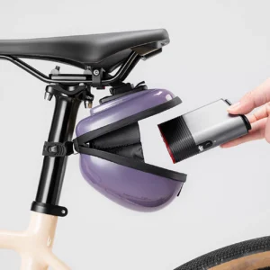 Rockbros Rigid Hard Shell Compact Saddle Bag 0.4l - violetinės spalvos - Image 3