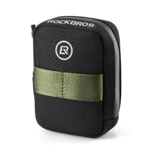 Rockbros Mini Saddle Bag su CO2 Cartridge Holder - juodos spalvos/žalios spalvos - Image 1
