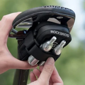 Rockbros Mini Saddle Bag su CO2 Cartridge Holder - juodos spalvos/žalios spalvos - Image 3