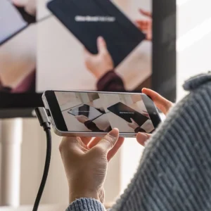 Ringke 3.2 gen. 2x2 USB-C, PD 3.1 240W 2m angled kabelis - juodos spalvos - Image 9