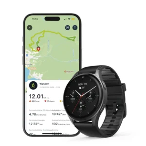 Hama 8900 GPS AMOLED išmanusis laikrodis 1.43" su silikonine apyranke - juodos spalvos - Image 9