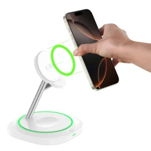 Tech-Protect QI15W-A46 3in1 Magnetic MagSafe belaidis įkroviklis - baltos spalvos - Image 7