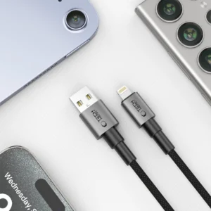 Tech-Protect Ultraboost DNA USB-A / Lightning kabelis 12W/2.4A 25 cm - pilkos spalvos - Image 4