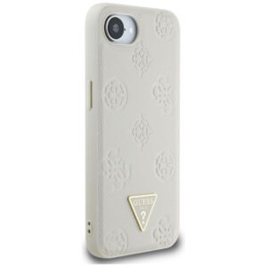 GUESS dėklas skirtas Apple iPhone 16e (SE 4 2025) suderinamas su MagSafe GUHMPSE4PGBTME (Grained PU Hot Stamp Peony Triangle Logo) beige - Image 4