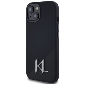 KARL LAGERFELD dėklas skirtas Apple iPhone 15 compatible with MagSafe KLHMP15SSCMKMPCK (Silicone Initial Metal Logo) juodos spalvos - Image 2