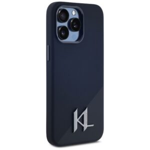 KARL LAGERFELD dėklas skirtas Apple iPhone 15 Pro Max compatible with MagSafe KLHMP15XSCMKMPCK (Silicone Initial Metal Logo) juodos spalvos - Image 4