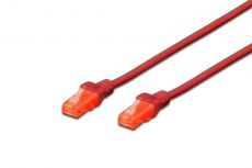 DIGITUS UTP LAN kabelis, patch 6 cat, 0.25m, red, 2xRJ45, DK-1617-0025/R