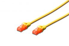 DIGITUS UTP LAN kabelis, patch 6 cat, 0.5m, yellow, 2xRJ45, DK-1617-005/Y 