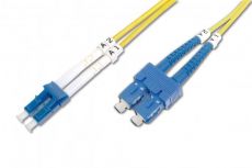 DIGITUS Fiber Optic Patch Cord, LC to SC, OS2, Singlemode 09/125 µ, Duplex, Length 1.0m, DK-2932-01