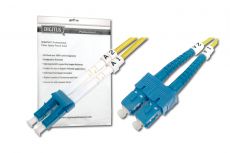 DIGITUS Fiber Optic Patch Cord, LC to SC, OS2, Singlemode 09/125 µ, Duplex, Length 2.0m, DK-2932-02