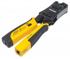 INTELLINET 2-in-1 Crimper and Cable Tester — Cuts, Strips, Terminates and Tests, RJ45, RJ11, RJ12 and RJ22 780124