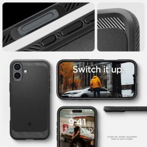 Spigen dėklas RUGGED ARMOR MAG compatible su MagSafe skirtas Apple iPhone 16 matte juodos spalvos - Image 4