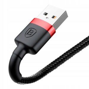 BASEUS kabelis USB į Apple Lightning 8-pin 2,4A Cafule CALKLF-A19 0,5m red-juodos spalvos - Image 4