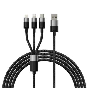BASEUS kabelis 3in1 USB A į Micro USB / Lightning / Type C 3,5A 6CAXS000001 1,2 m juodos spalvos