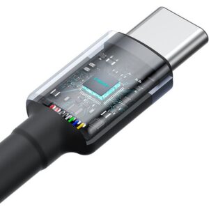 BASEUS kabelis Type C į Type C PD 5A 100W Cafule 2 pcs 1 m juodos spalvos raudonos spalvos and juodos spalvos gray - Image 2