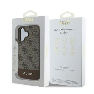 GUESS dėklas skirtas Apple iPhone 16 Plus GUHCP16MG4GLBR (PC/TPU 4G PU Bottom Stripe) rudos spalvos - Image 3