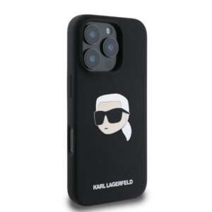KARL LAGERFELD dėklas skirtas Apple iPhone 16 Pro Max compatible with MagSafe KLHMP16XSKHPPLK (Sil KL Head Print) juodos spalvos - Image 4