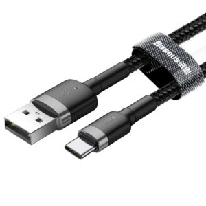 BASEUS kabelis USB Cafule į Type C 3A CATKLF-BG1 1m Gray-Black