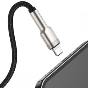 BASEUS kabelis USB A į Lightning 2,4A Cafule Metal 1 m juodos spalvos - Image 4
