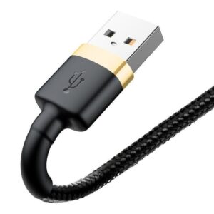 BASEUS kabelis USB A į Lightning 2,4A Cafule CALKLF-BV1 1 m juodos spalvos gold - Image 2