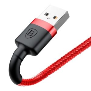 BASEUS kabelis USB A į Lightning 2,4A Cafule CALKLF-A09 0,5 m red juodos spalvos - Image 2