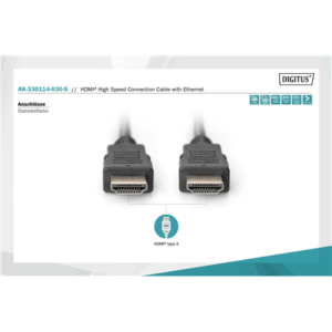 ASSMANN HDMI 1.4 High Speed connection cable 3.0m, type A/M - type A/M, AK-330114-030-S - Image 5