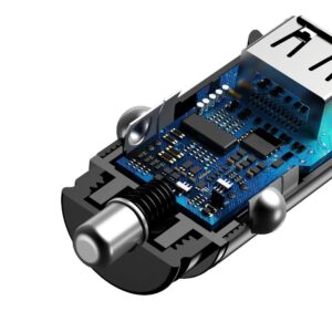 BASEUS automobilinis įkroviklis 2x USB Quick Charger QC3.0 30W juodos spalvos CCALL-YD01 - Image 5