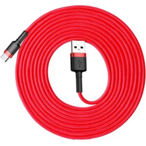 BASEUS kabelis USB A į Type C 1,5A Cafule CATKLF-U09 3 m balck raudonos spalvos - Image 2