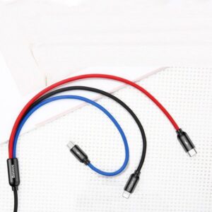 BASEUS kabelis 3in1 USB A į Micro USB / Lightning / Type C 3,5A CAMLT-BSY01 0,3 m juodos spalvos - Image 3