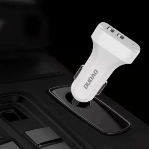 Dudao automobilinis kit įkroviklis 2x USB 2.4A + cable USB 3in1 Lightning / Type C / micro USB cable baltos spalvos (R7 baltos spalvos) - Image 7