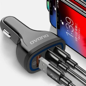 Dudao automobilinis įkroviklis quick charge Quick Charge 3.0 QC3.0 2.4A 18W 3x USB baltos spalvos (R7S baltos spalvos) - Image 8
