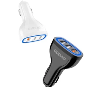 Dudao automobilinis įkroviklis quick charge Quick Charge 3.0 QC3.0 2.4A 18W 3x USB baltos spalvos (R7S baltos spalvos) - Image 4