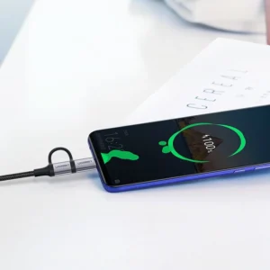 Ugreen kabelis 2in1 USB - micro USB / USB Type C kabelis 1m 2.4A juodos spalvos (30875) - Image 4