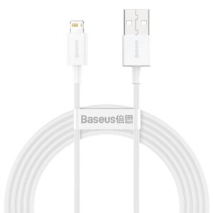 BASEUS kabelis USB A į Lightning 2,4A Superior CALYS-C02 2 m baltos spalvos