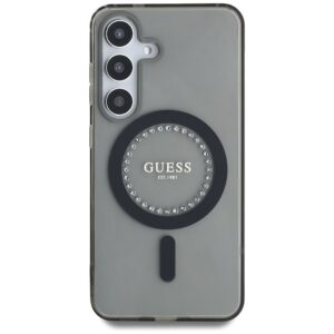 GUESS dėklas skirtas Samsung Galaxy S25 GUHMS25SPFTDTEK (Magnetic IML Rhinestones) juodos spalvos - Image 3