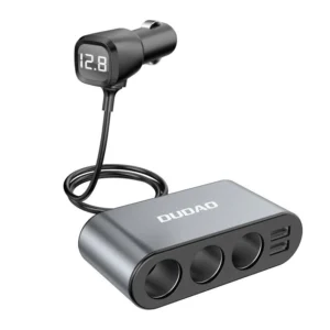 Dudao automobilinis įkroviklis 2x USB / 3x cigarette lighter splitter juodos spalvos (R1Pro juodos spalvos)