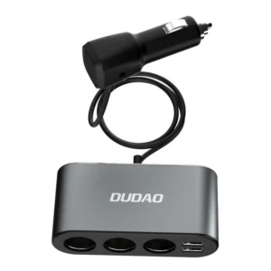 Dudao automobilinis įkroviklis 2x USB / 3x cigarette lighter splitter juodos spalvos (R1Pro juodos spalvos) - Image 4