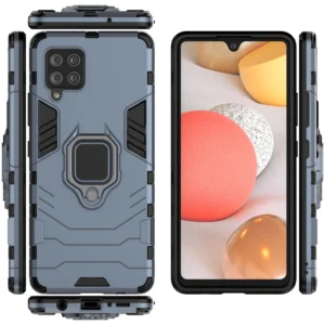 Ring Armor dėklas Kickstand Tough Rugged Cover Samsung Galaxy A42 5G mėlynos spalvos - Image 3