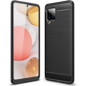 Carbon dėklas Flexible Cover TPU  Samsung Galaxy A42 5G dėklas telefonui juodos spalvos